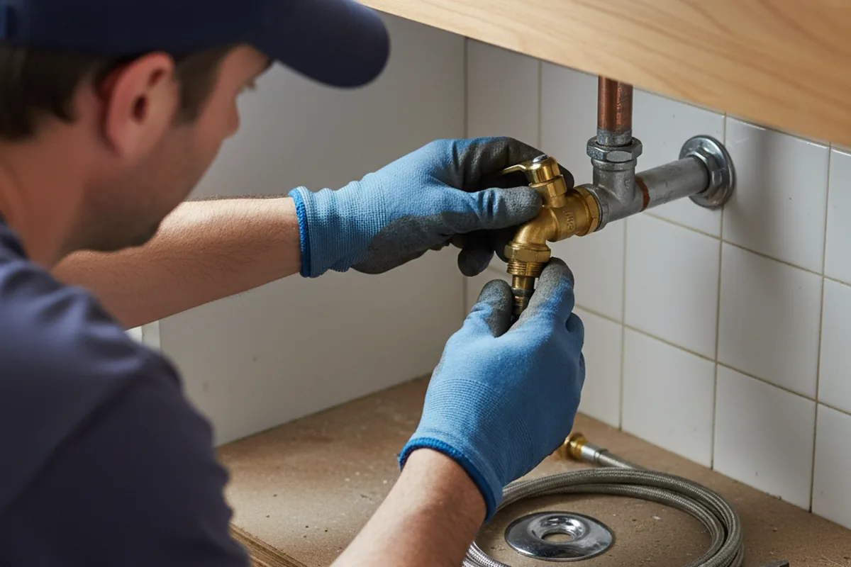 Shutoff valve and fitting work during Emergency Plumbing in Sherman